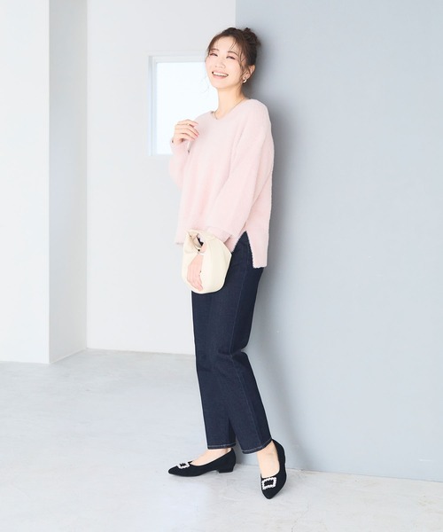 CROSS FUNCTION（クロスファンクション）の「《ストレッチ》ウルトラストレッチストレートデニムパンツ【CF/クロスファンクション】（デニムパンツ・レディース・ブラック/インディゴブルー/ネイビー・S/M/L/LL）」の8枚目の写真