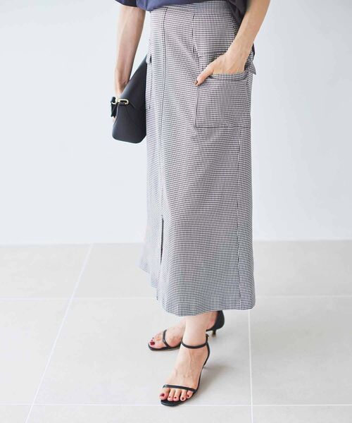 le.coeur blanc（ルクールブラン）の「ドライストレッチカーゴスカート（スカート・レディース・ブラック系その他/ブラック/アイボリー・36/38）」の13枚目の写真