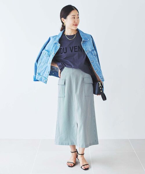 le.coeur blanc（ルクールブラン）の「ドライストレッチカーゴスカート（スカート・レディース・ブラック系その他/ブラック/アイボリー・36/38）」の12枚目の写真