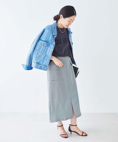 le.coeur blanc（ルクールブラン）の「ドライストレッチカーゴスカート（スカート・レディース・ブラック系その他/ブラック/アイボリー・36/38）」の11枚目の写真