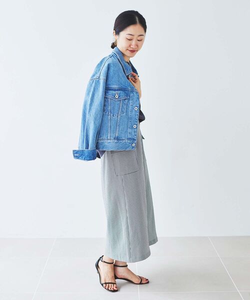 le.coeur blanc（ルクールブラン）の「ドライストレッチカーゴスカート（スカート・レディース・ブラック系その他/ブラック/アイボリー・36/38）」の10枚目の写真