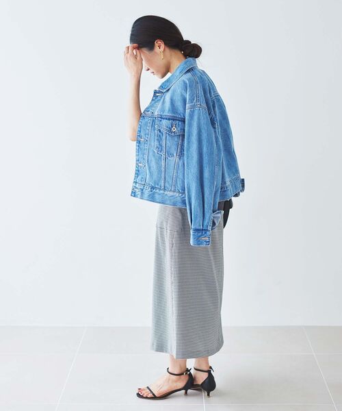 le.coeur blanc（ルクールブラン）の「ドライストレッチカーゴスカート（スカート・レディース・ブラック系その他/ブラック/アイボリー・36/38）」の6枚目の写真