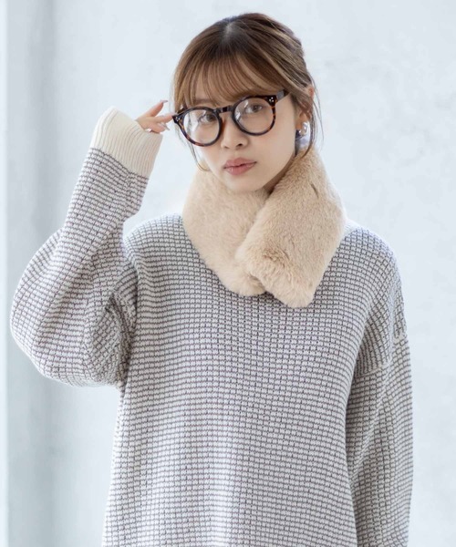 HusHusH（ハッシュアッシュ）の「HusHusH ファーマフラー（マフラー・レディース・グレー/ダークグレー/ベージュ・フリー）」の10枚目の写真