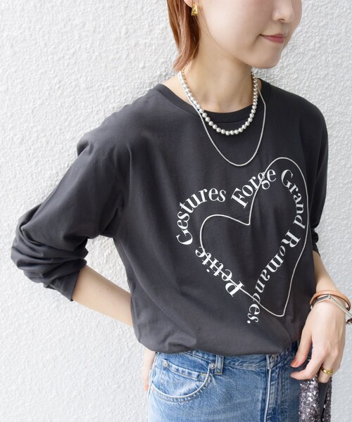LOUIS VUITTON フェードプリンテッドロングスリーブTシャツ Lサイズ 袖プリント ロンT 長袖 クルーネック ロングスリーブ プリントT T