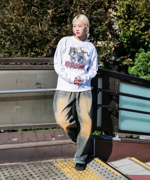 UNIIT（ユニット）の「【GREMLINS/グレムリン】オリジナルデザインロンT ギズモ　ドロップショルダー ビッグシルエット　ユニセックス（Tシャツ/カットソー・メンズ・ブルー系その他/グレー系その他2/ホワイト系その他/ベージュ系その他2/グレー系その他・MEDIUM/SMALL/X-LARGE/LARGE）」の6枚目の写真