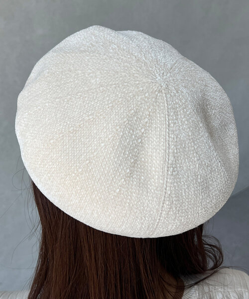 Chez toi（シェトワ）の「モールヤーンベレー帽（ハンチング/ベレー帽・レディース・ブラック/ベージュ/アイボリー・FREE）」の7枚目の写真