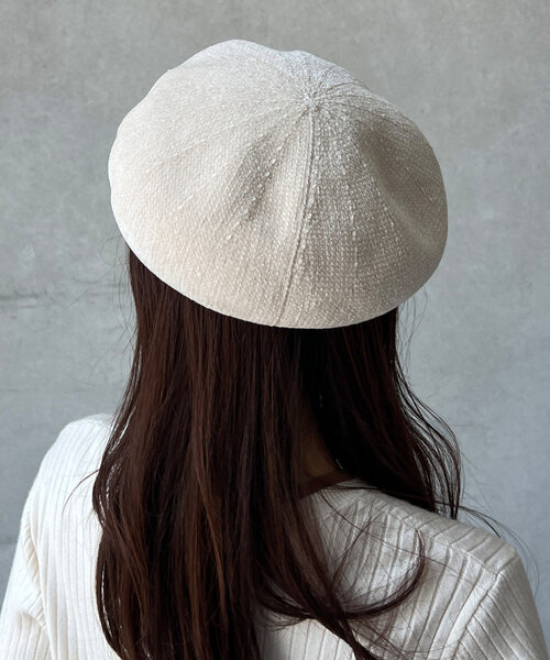 Chez toi（シェトワ）の「モールヤーンベレー帽（ハンチング/ベレー帽・レディース・ブラック/ベージュ/アイボリー・FREE）」の9枚目の写真