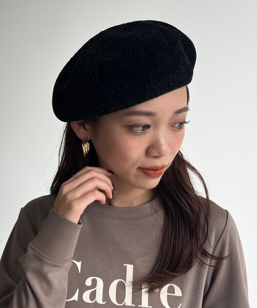 Chez toi（シェトワ）の「モールヤーンベレー帽（ハンチング/ベレー帽・レディース・ブラック/ベージュ/アイボリー・FREE）」の12枚目の写真