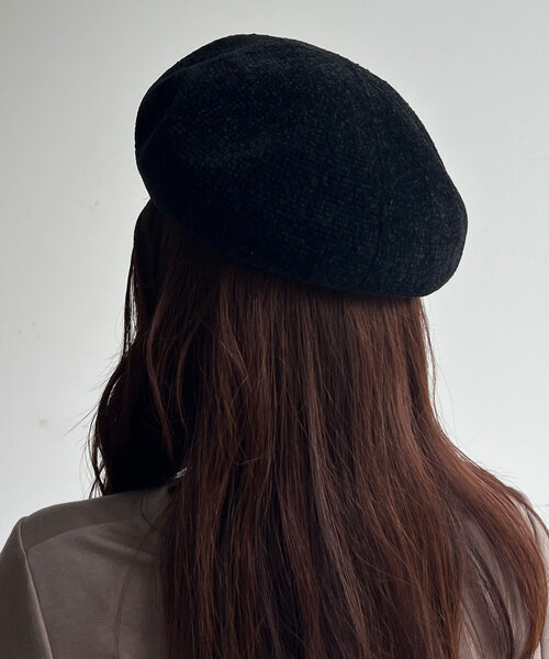 Chez toi（シェトワ）の「モールヤーンベレー帽（ハンチング/ベレー帽・レディース・ブラック/ベージュ/アイボリー・FREE）」の14枚目の写真