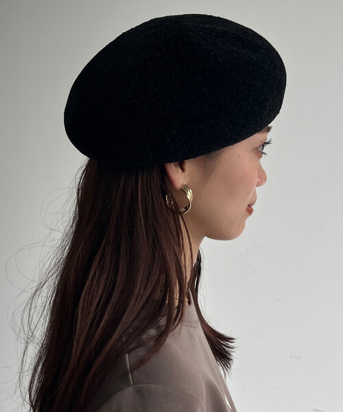 Chez toi（シェトワ）の「モールヤーンベレー帽（ハンチング/ベレー帽・レディース・ブラック/ベージュ/アイボリー・FREE）」の15枚目の写真