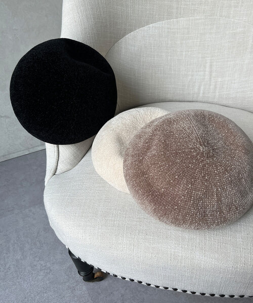 Chez toi（シェトワ）の「モールヤーンベレー帽（ハンチング/ベレー帽・レディース・ブラック/ベージュ/アイボリー・FREE）」の17枚目の写真