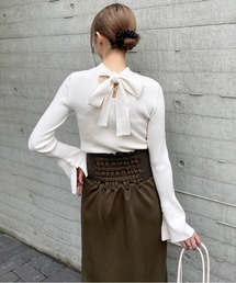 clear | バックリボンフレアスリーブニットトップス [大人フェミニン]≪2024AW新作≫(ニット/セーター)