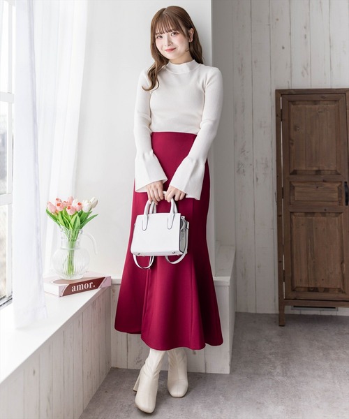 clear（クリア）の「バックリボンフレアスリーブニットトップス [フェミニン オフィスカジュアル 着回し抜群 大人 カジュアル]≪再入荷≫（ニット/セーター・レディース・ブラック系その他/ブラック/アイボリー/ミント・F）」の17枚目の写真