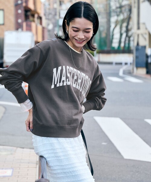 green label relaxing（グリーンレーベルリラクシング）の「＜at ease＞カレッジロゴ スウェット プルオーバー（スウェット・レディース・グレー/ダークグレー/ライトグレー/ネイビー/オフホワイト・FREE）」の8枚目の写真