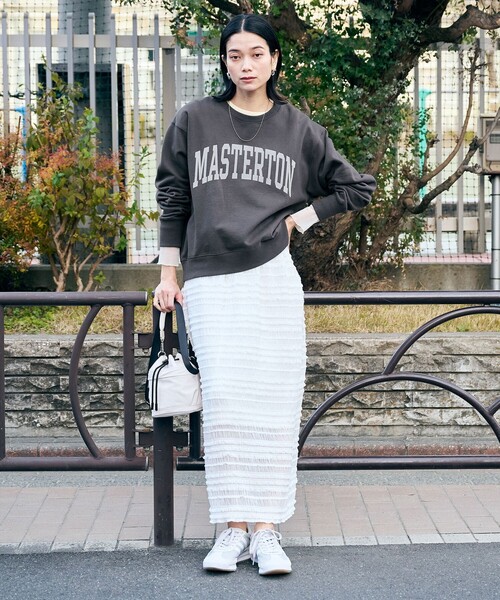 green label relaxing（グリーンレーベルリラクシング）の「＜at ease＞カレッジロゴ スウェット プルオーバー（スウェット・レディース・グレー/ダークグレー/ライトグレー/ネイビー/オフホワイト・FREE）」の9枚目の写真