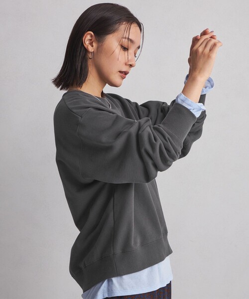 green label relaxing（グリーンレーベルリラクシング）の「＜at ease＞カレッジロゴ スウェット プルオーバー（スウェット・レディース・グレー/ダークグレー/ライトグレー/ネイビー/オフホワイト・FREE）」の16枚目の写真