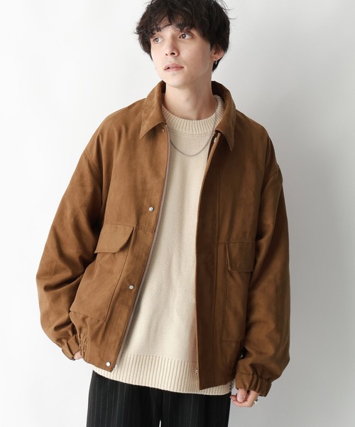 セール】Synthetic suede blouson/フェイクスウェード/オーバーサイズ
