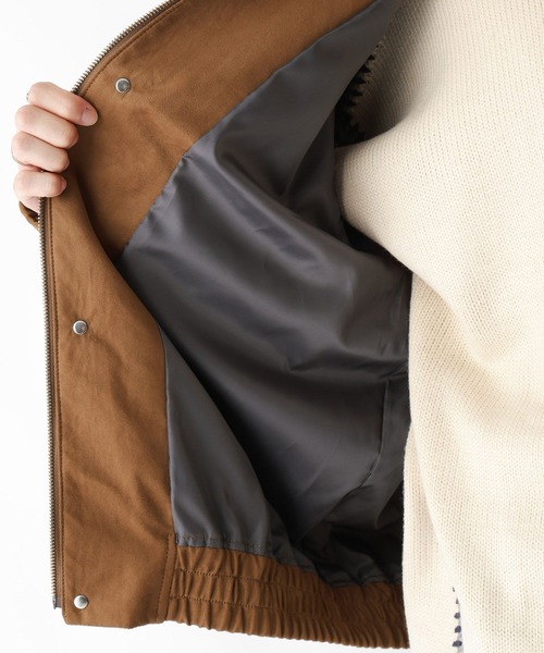 RAGEBLUE（レイジブルー）の「Synthetic suede blouson/フェイクスウェード/オーバーサイズショートブルゾン（ブルゾン・メンズ・グリーン/キャメル・MEDIUM/LARGE/SMALL）」の5枚目の写真