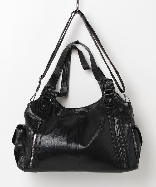 FREE STYLISTS(フリー スタイリスト)の「Y2K レトロ ダブル ファスナー ショルダーバッグ 2WAY/A4対応大容量(ショルダーバッグ・レディース・ブラック/ダークブラウン/ブラウン・FREE)」の18枚目の写真