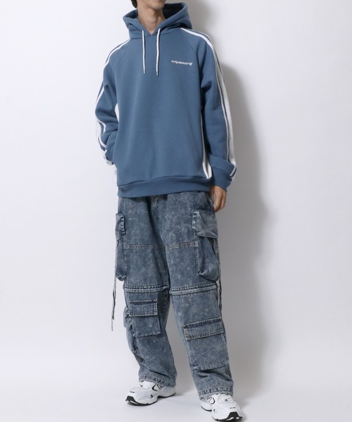 セール】Side Line Sweat Hoodie/オーバーサイズ ブロークコア