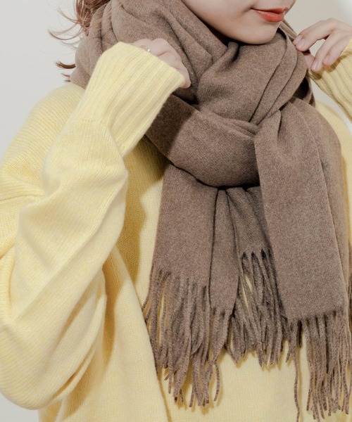 SMELLY（スメリー）の「ムジシンプルカラーマフラー（マフラー・レディース・ブルー/グレー/ブラック/グリーン/モカ・-）」の10枚目の写真