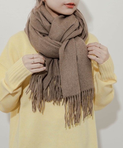 SMELLY（スメリー）の「ムジシンプルカラーマフラー（マフラー・レディース・ブルー/グレー/ブラック/グリーン/モカ・-）」の11枚目の写真