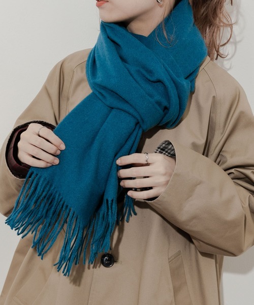SMELLY（スメリー）の「ムジシンプルカラーマフラー（マフラー・レディース・ブルー/グレー/ブラック/グリーン/モカ・-）」の14枚目の写真