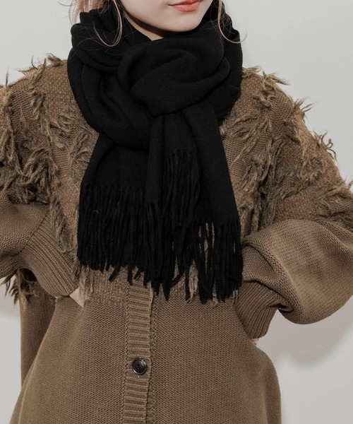 SMELLY（スメリー）の「ムジシンプルカラーマフラー（マフラー・レディース・ブルー/グレー/ブラック/グリーン/モカ・-）」の20枚目の写真