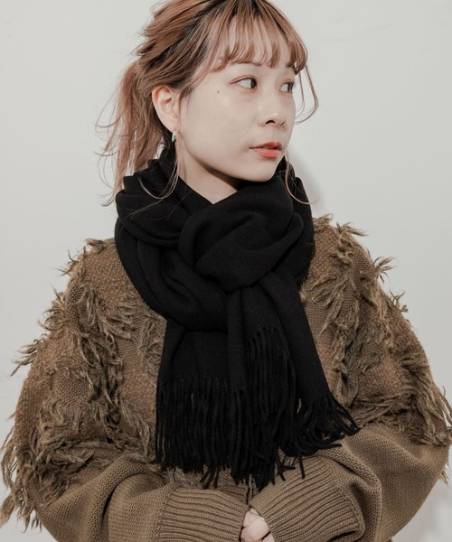 SMELLY（スメリー）の「ムジシンプルカラーマフラー（マフラー・レディース・ブルー/グレー/ブラック/グリーン/モカ・-）」の21枚目の写真