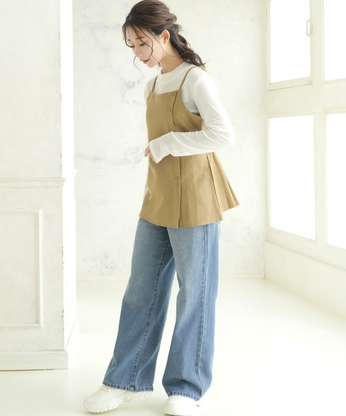 attiree(アティレー)の「キャミソール+TシャツSET 2点セット(Tシャツ/カットソー・レディース・ネイビー/ベージュ/グレー・MEDIUM)」の20枚目の写真
