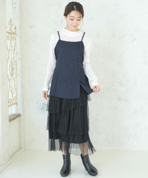 attiree(アティレー)の「キャミソール+TシャツSET 2点セット(Tシャツ/カットソー・レディース・ネイビー/ベージュ/グレー・MEDIUM)」の22枚目の写真