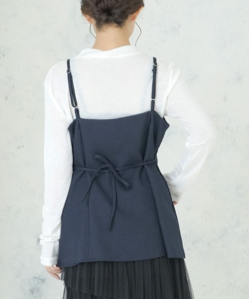 attiree(アティレー)の「キャミソール+TシャツSET 2点セット(Tシャツ/カットソー・レディース・ネイビー/ベージュ/グレー・MEDIUM)」の14枚目の写真