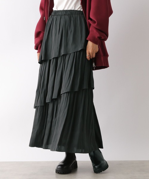 LEPSIM(レプシィム)の「ティアードスカート 47659(スカート・レディース・チャコールグレー/カーキ・FREE)」の2枚目の写真