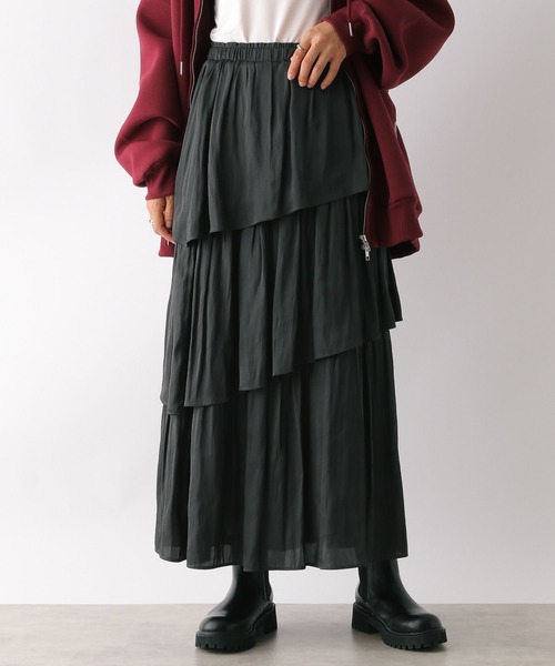 LEPSIM(レプシィム)の「ティアードスカート 47659(スカート・レディース・チャコールグレー/カーキ・FREE)」の3枚目の写真