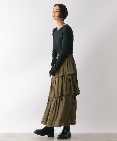 LEPSIM(レプシィム)の「ティアードスカート 47659(スカート・レディース・チャコールグレー/カーキ・FREE)」の8枚目の写真