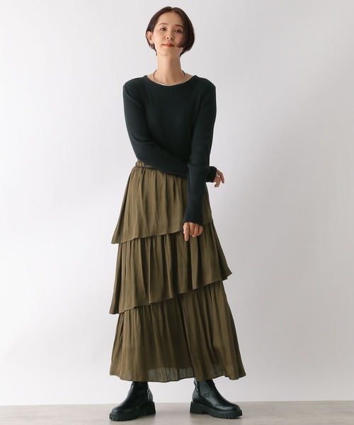 LEPSIM(レプシィム)の「ティアードスカート 47659(スカート・レディース・チャコールグレー/カーキ・FREE)」の10枚目の写真