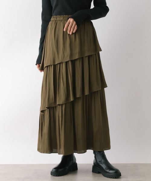 LEPSIM(レプシィム)の「ティアードスカート 47659(スカート・レディース・チャコールグレー/カーキ・FREE)」の11枚目の写真