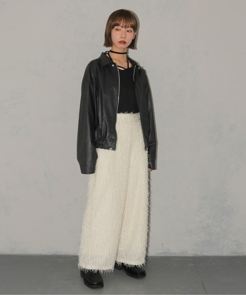 cheriella（シェリエラ）の「【cheriella】レザーライクブルゾン（ブルゾン・レディース・ブラック・FREE）」の10枚目の写真