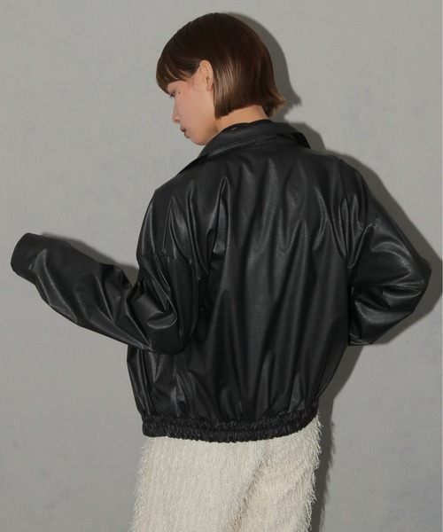 cheriella（シェリエラ）の「【cheriella】レザーライクブルゾン（ブルゾン・レディース・ブラック・FREE）」の8枚目の写真