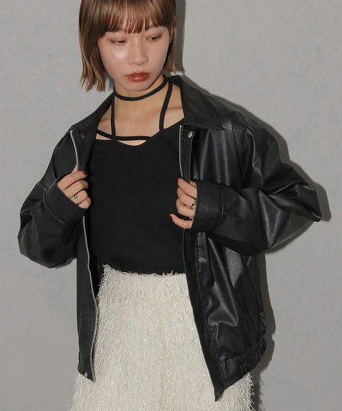 cheriella（シェリエラ）の「【cheriella】レザーライクブルゾン（ブルゾン・レディース・ブラック・FREE）」の22枚目の写真