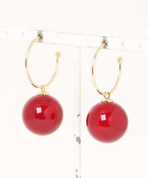 TONE SELECT GOODS（トーンセレクトグッズ）の「【resonance】ビッグパール ゆらゆら フープピアス（ピアス（両耳用）・レディース・シャンパン/ホワイト/ボルドー・FREE）」の8枚目の写真