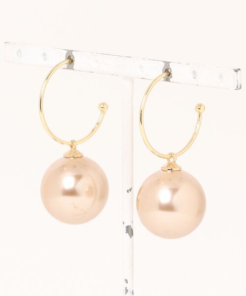 TONE SELECT GOODS（トーンセレクトグッズ）の「【resonance】ビッグパール ゆらゆら フープピアス（ピアス（両耳用）・レディース・シャンパン/ホワイト/ボルドー・FREE）」の7枚目の写真