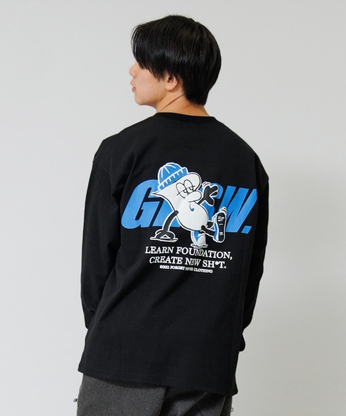 FORGET NEVER(フォーゲットネバー)の「【GLSW. × FORGET NEVER】FBOYプリント長袖Tシャツ(Tシャツ/カットソー・メンズ・ホワイト/ブラック・S/M/L/LL)」の2枚目の写真