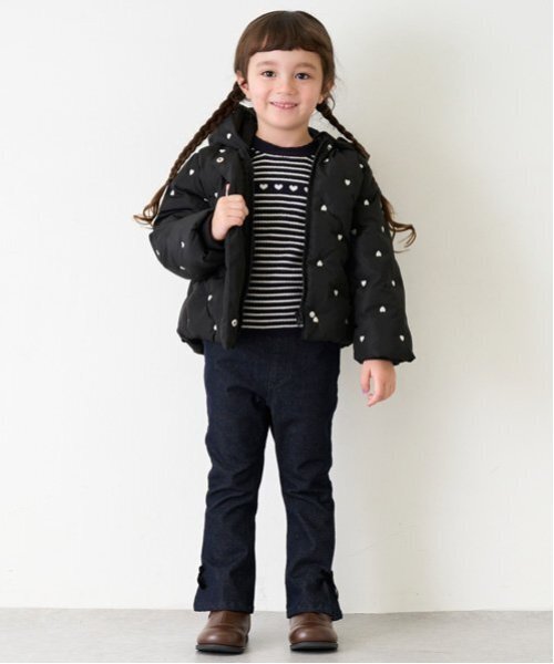 petit main（プティマイン）の「【リンク】ハート刺しゅう中綿ジャケット(キッズ)（ブルゾン・キッズ・ライトピンク/ブラック/オフホワイト/キナリ・80ｃｍ/90cm/100cm/110cm/120cm/130cm）」の19枚目の写真