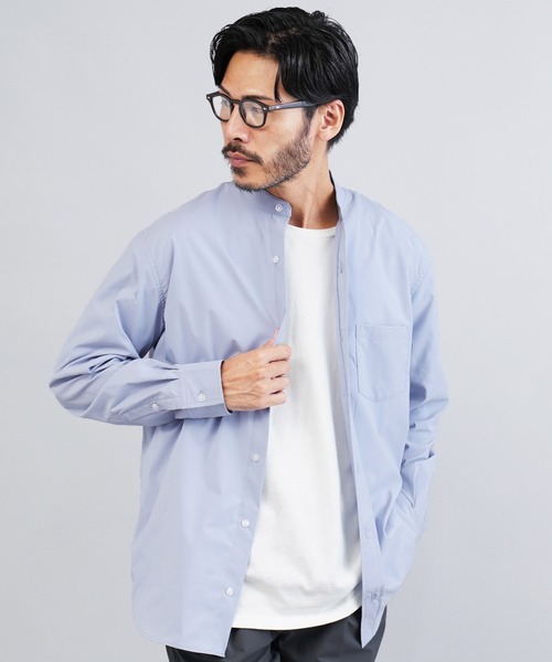 jiggys shop(ジギーズショップ)の「ストレッチブロードイージーケアバンドカラーシャツ(シャツ/ブラウス・メンズ・グレー/ブルー/ブラック/ホワイト・LARGE/SMALL/MEDIUM/X-LARGE)」の4枚目の写真