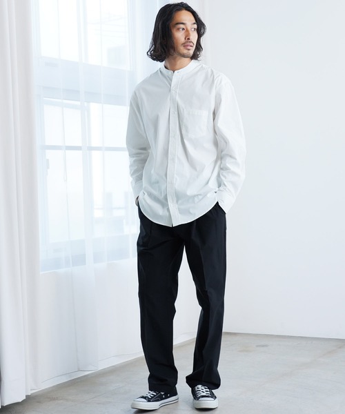 jiggys shop(ジギーズショップ)の「ストレッチブロードイージーケアバンドカラーシャツ(シャツ/ブラウス・メンズ・グレー/ブルー/ブラック/ホワイト・LARGE/SMALL/MEDIUM/X-LARGE)」の21枚目の写真