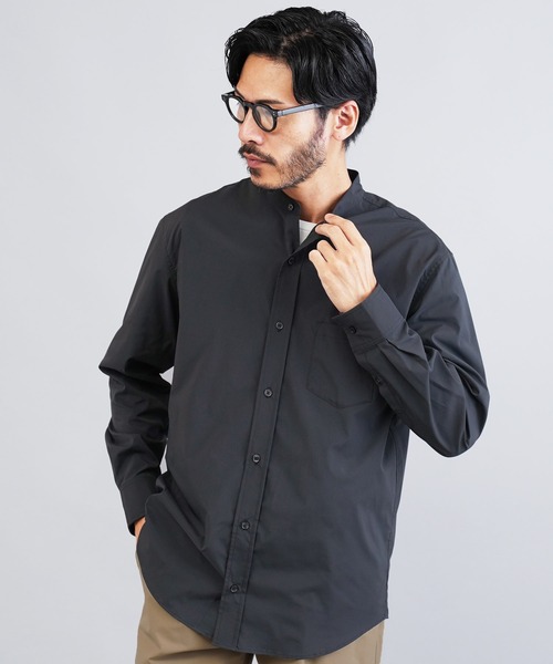 セール】ストレッチブロードイージーケアバンドカラーシャツ（シャツ