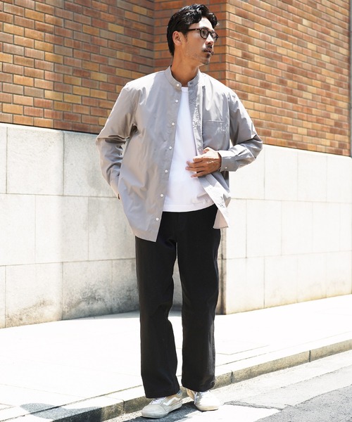 希少 グッチ 90's シルク100％ バンドカラー ブラウス XL アイボリー セール】ストレッチブロードイージーケアバンドカラーシャツ（シャツ