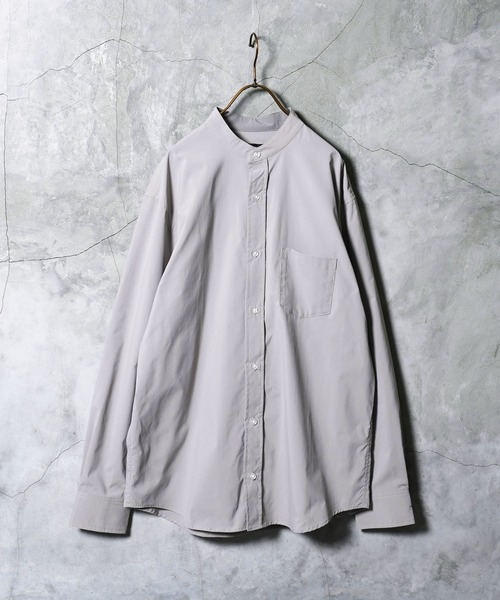 セール】ストレッチブロードイージーケアバンドカラーシャツ（シャツ