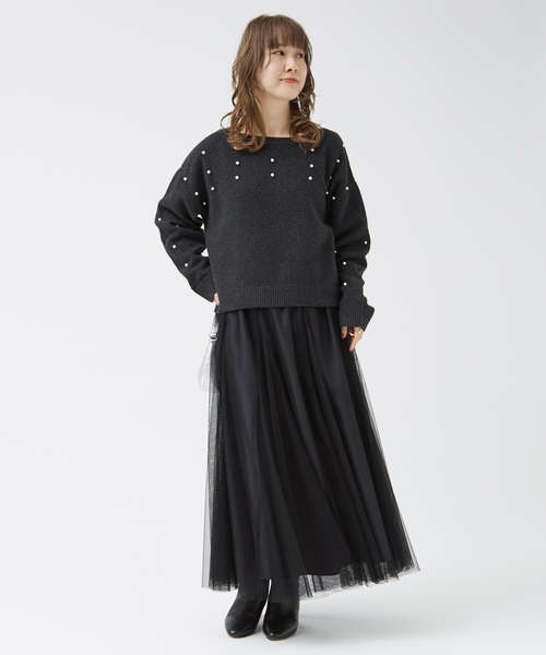 EMMA　ROUGE VIF（エマルージュヴィフ）の「【一部店舗限定】ビジューニットプルオーバー（ニット/セーター・レディース・チャコールグレー/アイボリー・フリー）」の20枚目の写真